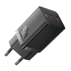  Baseus GaN5 hálózati töltő adapter 2x USB-C 40W (fekete)