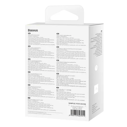  Baseus GaN5 hálózati töltő adapter 2x USB-C 40W (fehér) - 9