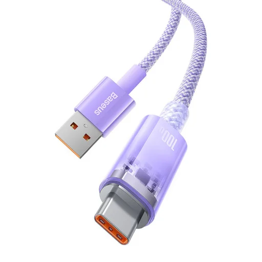 Baseus Explorer Series USB-A - USB-C 100W gyorstöltő kábel QC 3.0, 1m (lila) - 10