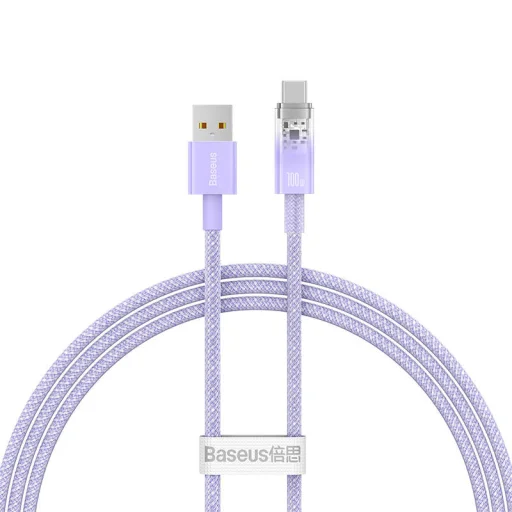 Baseus Explorer Series USB-A - USB-C 100W gyorstöltő kábel QC 3.0, 1m (lila) - 1