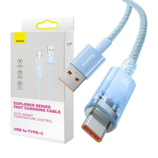 Baseus Explorer Series USB-A - USB-C 100W gyorstöltő kábel QC 3.0, 1m (kék) - 9