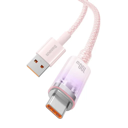 Baseus Explorer Series USB-A - USB-C 100W gyorstöltő kábel QC 3.0, 2m (rózsaszín) - 7