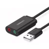 UGREEN 15 cm-es USB külső hangkártya (fekete)