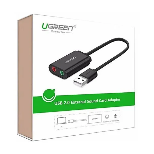 UGREEN 15 cm-es USB külső hangkártya (fekete) - 3