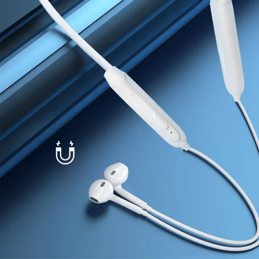 Dudao Magnetic Suction in-ear vezeték nélküli Bluetooth fülhallgató fehér (U5B) - 6