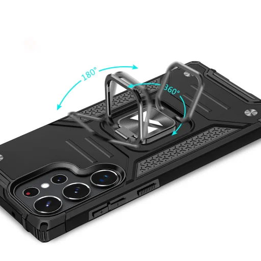 Samsung Galaxy S23 Ultra Wozinsky Ring Armor Case Kickstand telefontok fekete - 5