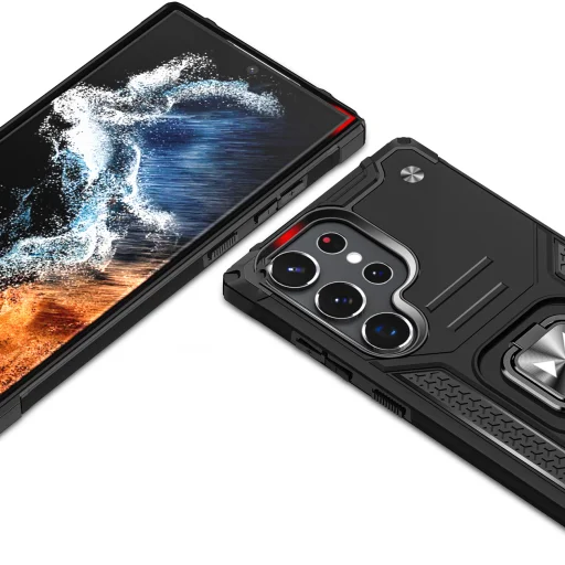 Samsung Galaxy S23 Ultra Wozinsky Ring Armor Case Kickstand telefontok fekete - 2