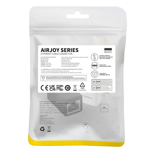 Baseus AirJoy Series RJ-45 Hálózati, ethernet kábel csatlakozó 1 db - fekete - 3