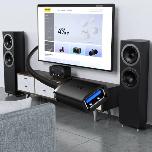 Baseus AirJoy Series USB 3.0 hosszabbító kábel 5 m fekete - 3