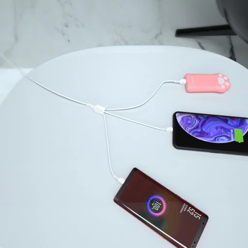 USB - USB C / micro USB / Lightning kábel 480Mb/s 6A 1,2m fehér - 5