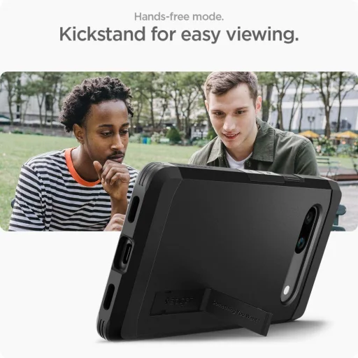 Google Pixel 7A Spigen Tough Armor tok kihajtható támasszal fekete - 13