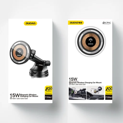 Dudao F12MAX+ mágneses autós telefontartó MagSafe induktív töltővel fekete - 7