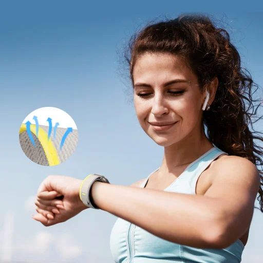 Apple Watch 8/7/6/SE/5/4/3/2/1 (38, 40, 41 mm) Dux Ducis Tépőzáras sportszíj YJ változathoz sárga-bézs - 11