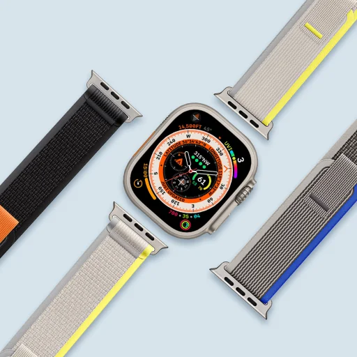 Apple Watch 8/7/6/SE/5/4/3/2/1 (38, 40, 41 mm) Dux Ducis Tépőzáras sportszíj YJ változathoz sárga-bézs - 6