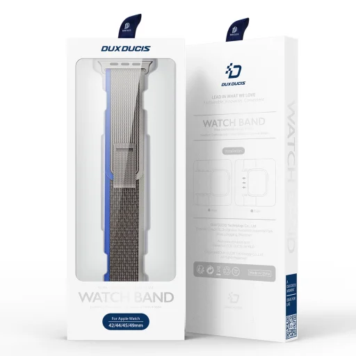 Apple Watch 8/7/6/SE/5/4/3/2/1 (38, 40, 41 mm) Dux Ducis Tépőzáras sportszíj YJ változathoz kék-szürke - 2