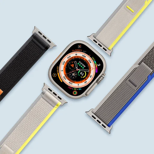 Apple Watch Ultra/8/7/6/SE/5/4/3/2/1 (42, 44, 45, 49 mm) Dux Ducis Tépőzáras sportszíj YJ változathoz fekete-szürke - 8