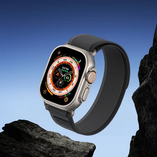 Apple Watch Ultra/8/7/6/SE/5/4/3/2/1 (42, 44, 45, 49 mm) Dux Ducis Tépőzáras sportszíj YJ változathoz fekete-szürke - 6