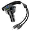 Borofone Bluetooth FM transmitter BC45 Prestige MP3, Bluetooth 2xUSB QC 3.0 18W Type C - Lightning kábellel fekete thumbnail