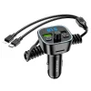 Borofone Bluetooth FM transmitter BC45 Prestige MP3, Bluetooth 2xUSB QC 3.0 18W Type C - Lightning kábellel fekete thumbnail