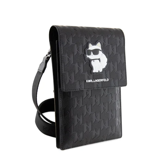 Karl Lagerfeld Saffiano Monogram Choupette NFT telefontáska, fekete - 4
