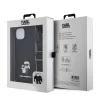 iPhone 15 Plus Karl Lagerfeld Saffiano Crossbody Metal Karl és Choupette keresztpántos tok, telefontok fekete thumbnail