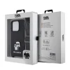  iPhone 15 Pro Karl Lagerfeld Saffiano Crossbody Metal Karl és Choupette keresztpántos tok, fekete telefontok - 5