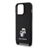 iPhone 15 Pro Max Karl Lagerfeld Saffiano Crossbody Metal Karl a Choupette puzdro na telefón čierne thumbnail