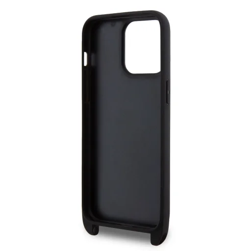 iPhone 15 Pro Max Karl Lagerfeld Saffiano Crossbody Metal Karl a Choupette puzdro na telefón čierne - 4