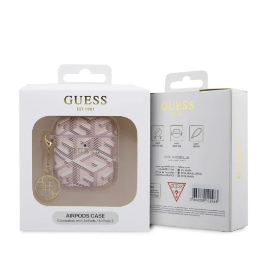 AirPods 1/2 Guess PU G Cube Charm tok rózsaszín (GUA2PGCE4CP) - 3