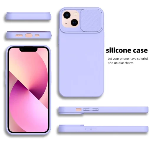 iPhone 15 Pro Max SLIDE Case tok, telefontok kameralencse védővel levendula - 9