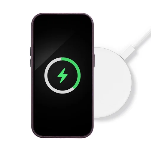 LEATHER MAG COVER tok iPhone 16 Plus sötétlila - 5