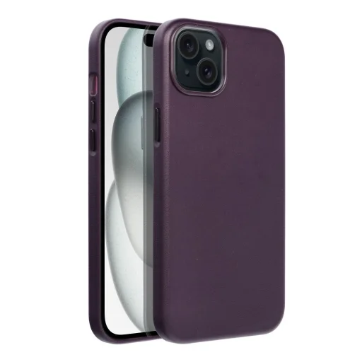 iPhone 15 Plus MagSafe-kompatibilis bőrtok, telefontok sötét ibolya - 4