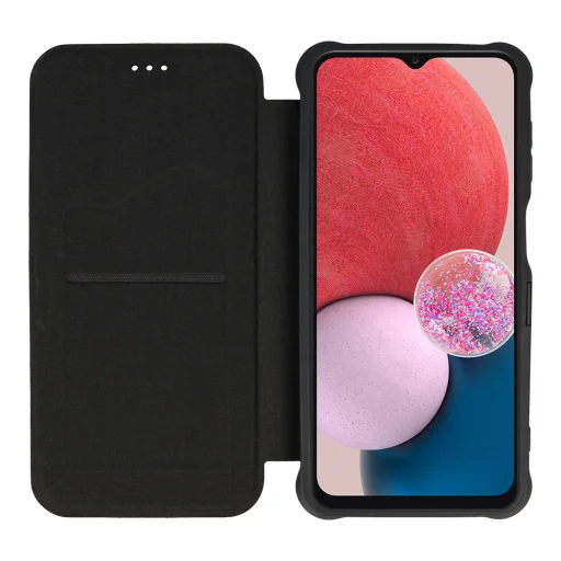 Samsung Galaxy S22 Razor Leather bőr fliptok fekete - 6