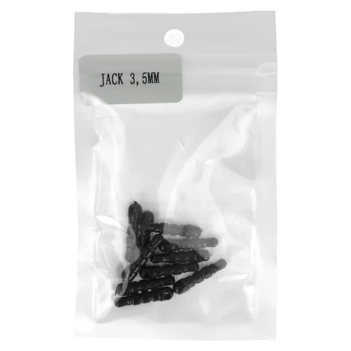 Jack 3.5 mm csatlakozó porvédő sapka szilikonból, fekete, 10 db - 3