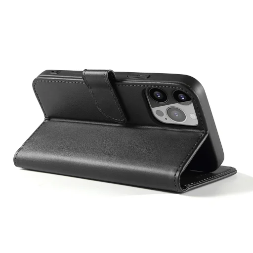 Honor 70 mágneses PU bőr fliptok kártyatartóval fekete Alphajack - 3
