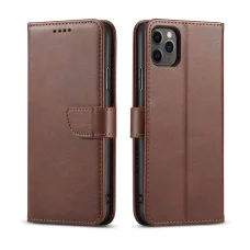 Honor 70 mágneses PU bőr fliptok kártyatartóval sötétbarna Alphajack