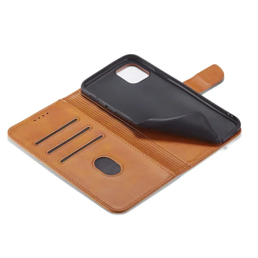 Honor 90 Lite mágneses PU bőr fliptok kártyatartóval világosbarna Alphajack - 4