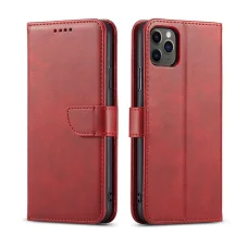 Honor 70 mágneses PU bőr fliptok kártyatartóval piros Alphajack