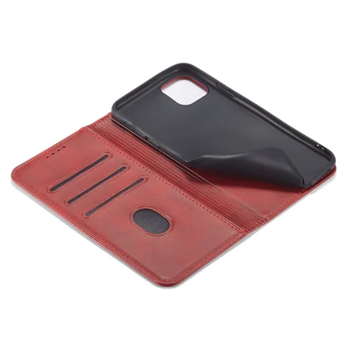 Honor 70 mágneses PU bőr fliptok kártyatartóval piros Alphajack - 7