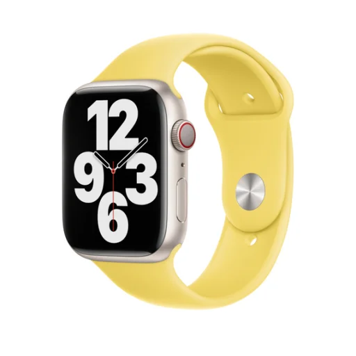 Apple Watch 1/2/3/4/5/6/7/8/9/SE (38/40/41mm) TRPH szilikon óraszíj citromsárga - 1