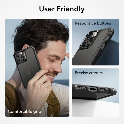 iPhone 15 Pro ESR Air Armor telefontok frosted fekete - 5