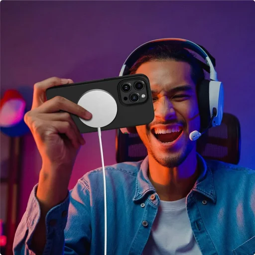 iPhone 15 Tech-Protect Silicone MagSafe telefontok matt fekete - 6