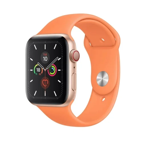 Apple Watch 1/2/3/4/5/6/7/8/9/SE (38/40/41mm) TRPH szilikon óraszíj narancssárga - 1