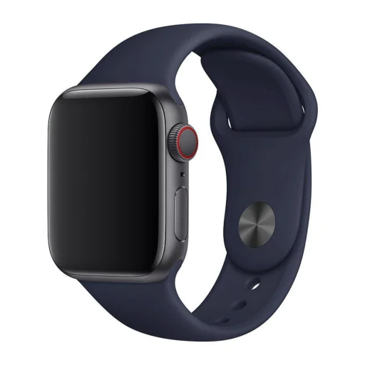 Apple Watch 1/2/3/4/5/6/7/8/9/SE/Ultra (42/44/45/49mm) TRPH szilikon óraszíj sötétkék - 1