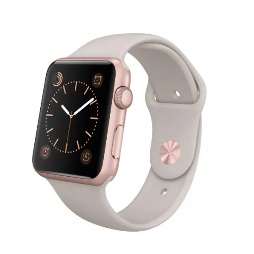 Apple Watch 1/2/3/4/5/6/7/8/9/SE/Ultra (42/44/45/49mm) TRPH szilikon óraszíj kőszínű - 1