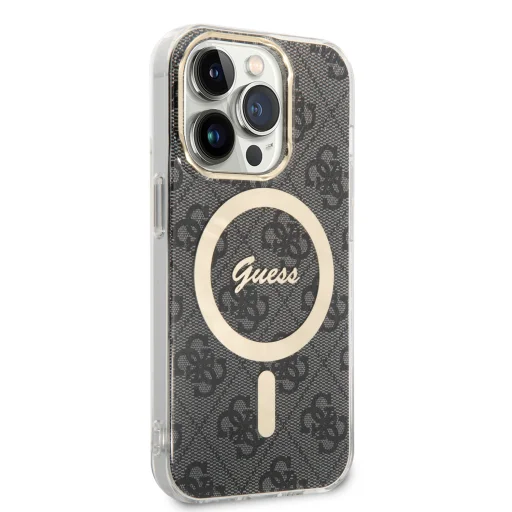 iPhone 15 Pro Guess 4G IML MagSafe kompatibilis tok fekete (GUHMP15LH4STK) - 4