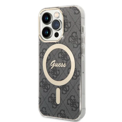 iPhone 15 Pro Guess 4G IML MagSafe kompatibilis tok fekete (GUHMP15LH4STK) - 1