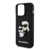 iPhone 13 Pro Karl Lagerfeld KLHCP13L3DRKCNK 3D Rubber Karl and Choupette tok fekete - 6