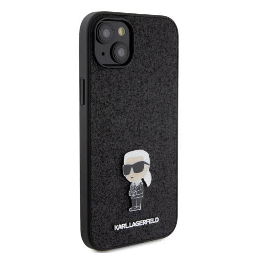  iPhone 15 Karl Lagerfeld KLHCP15SGKNPSK Fekete Glitter Metal Ikonik tok - 7