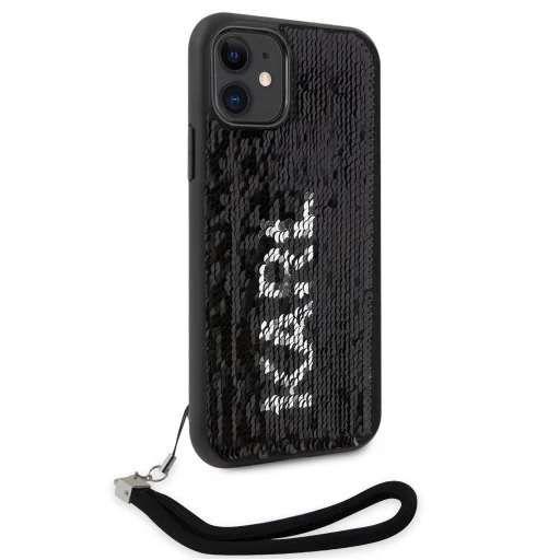 iPhone 11 Karl Lagerfeld Sequins Reversible tok fekete/ezüst (KLHCN61PSQRKS) - 3